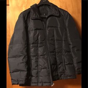NY10018 Tech Black Quilted Down Jacket Medium